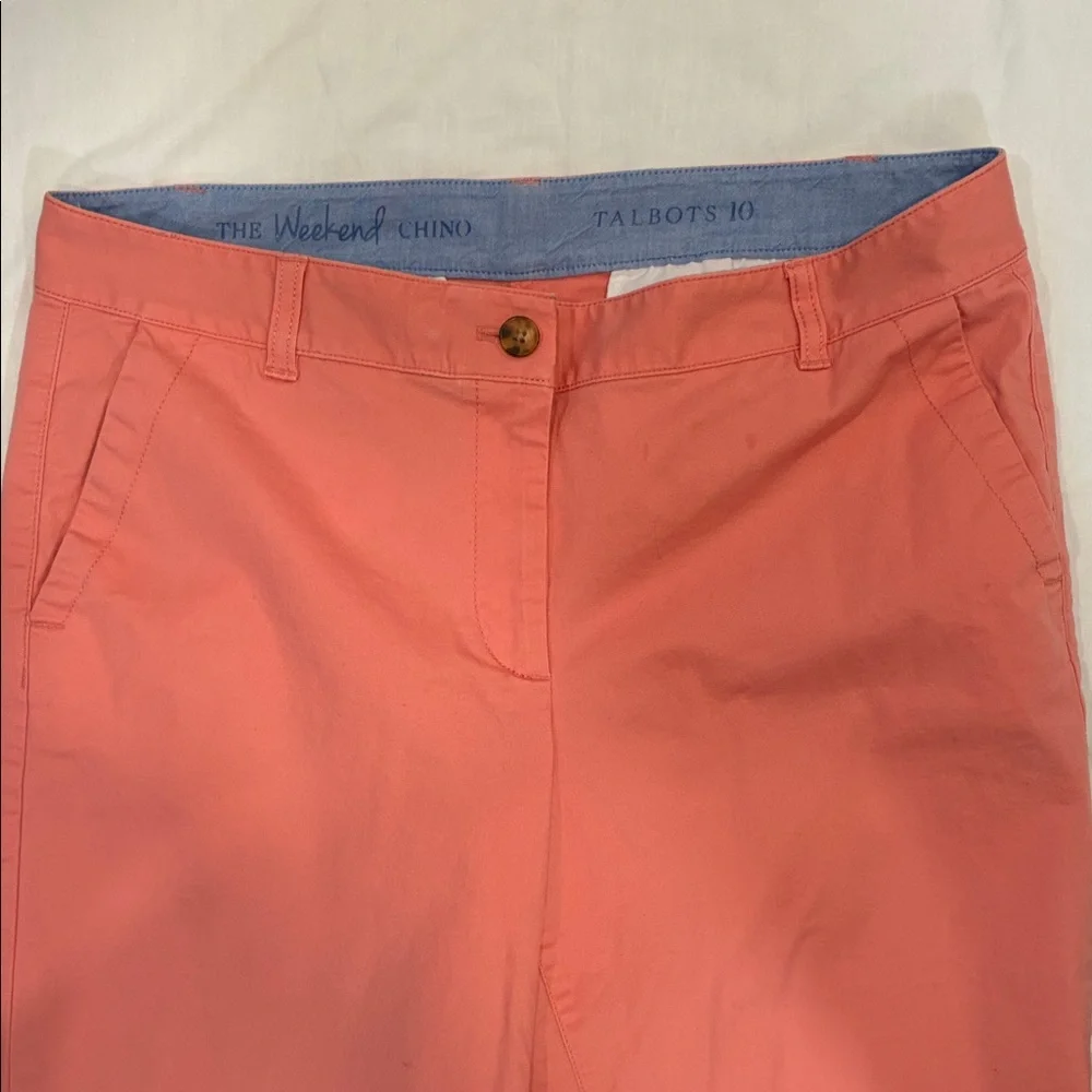 Talbots Coral-Orange Chino Trousers - Picture 3 of 9